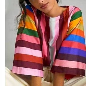 NWT Anthropologie Striped Rainbow Crop Top